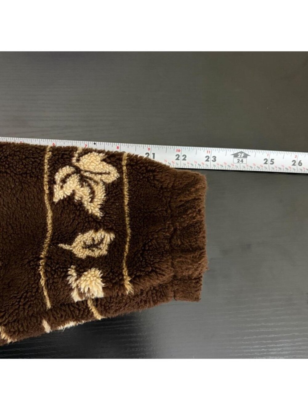 90s autumnal wood leaves fleece zip sweater - Picture 5 of 8